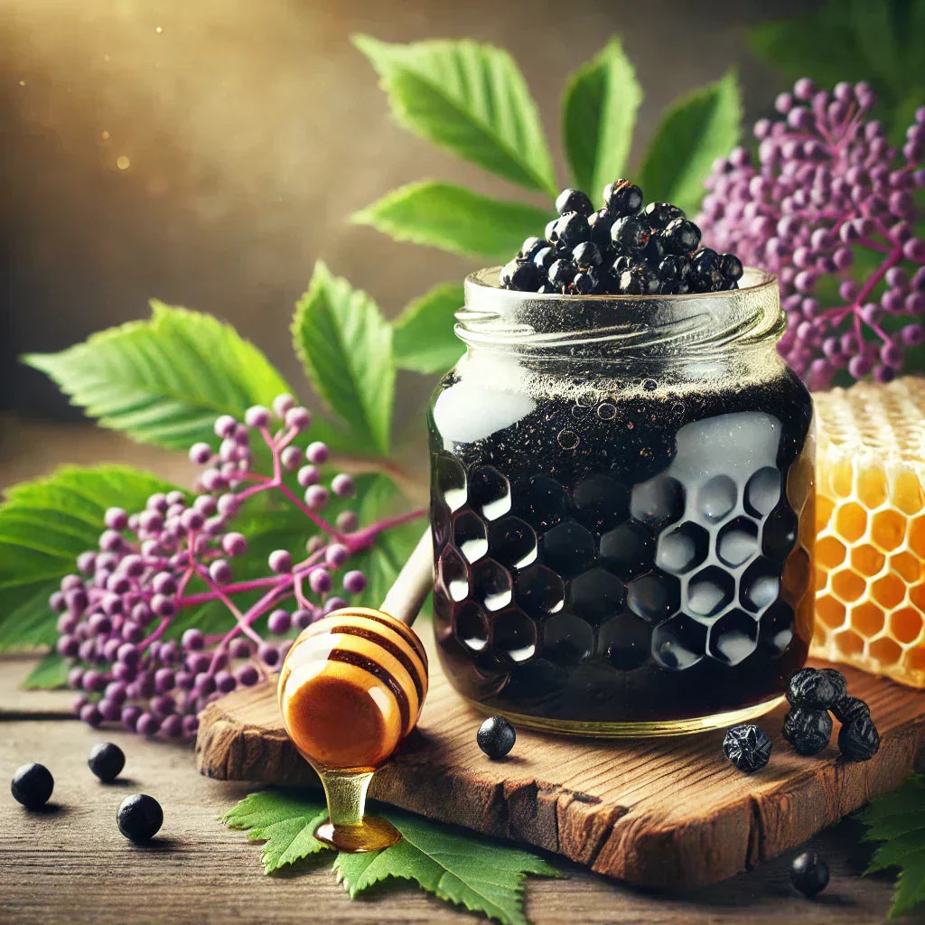 🍯 Unlock Nature’s Power: The Amazing Benefits of Raw Honey Infused with Elderberry 🍇